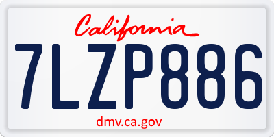 CA license plate 7LZP886