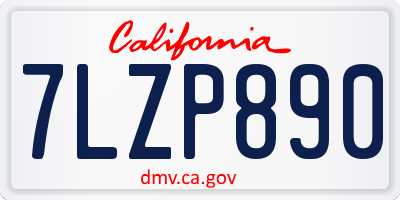 CA license plate 7LZP890