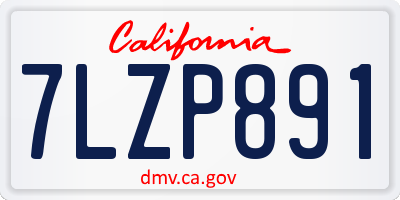 CA license plate 7LZP891