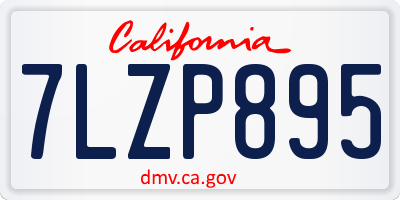CA license plate 7LZP895