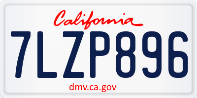CA license plate 7LZP896