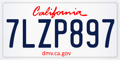 CA license plate 7LZP897