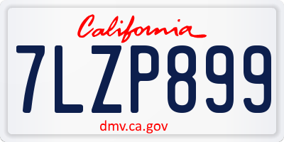 CA license plate 7LZP899