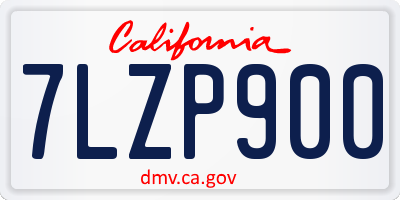 CA license plate 7LZP900