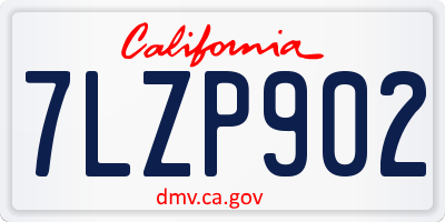 CA license plate 7LZP902