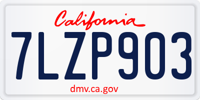CA license plate 7LZP903