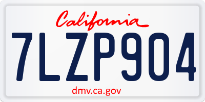CA license plate 7LZP904