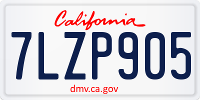 CA license plate 7LZP905