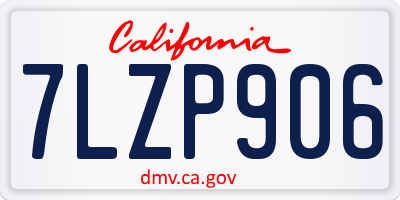 CA license plate 7LZP906