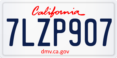 CA license plate 7LZP907