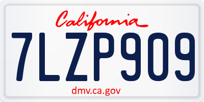 CA license plate 7LZP909