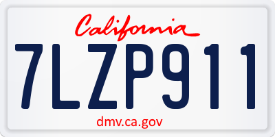 CA license plate 7LZP911