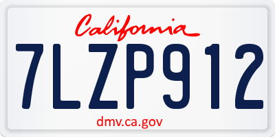 CA license plate 7LZP912