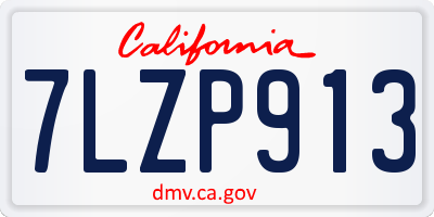 CA license plate 7LZP913