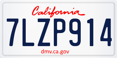 CA license plate 7LZP914