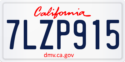 CA license plate 7LZP915