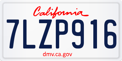 CA license plate 7LZP916
