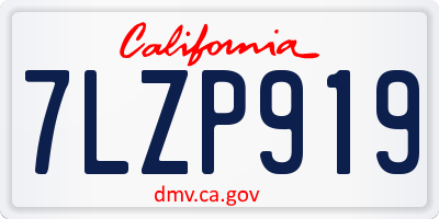CA license plate 7LZP919