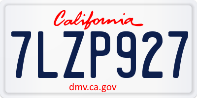CA license plate 7LZP927