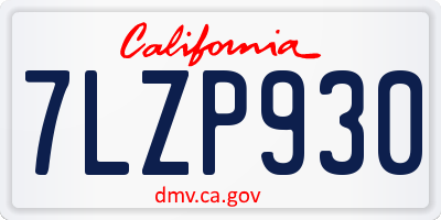 CA license plate 7LZP930