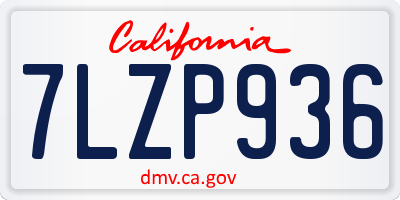 CA license plate 7LZP936