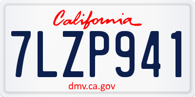CA license plate 7LZP941