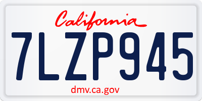 CA license plate 7LZP945