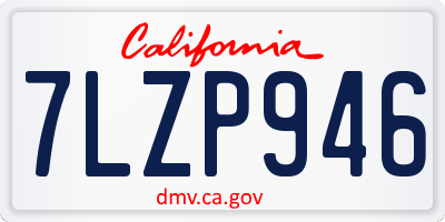 CA license plate 7LZP946