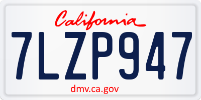 CA license plate 7LZP947
