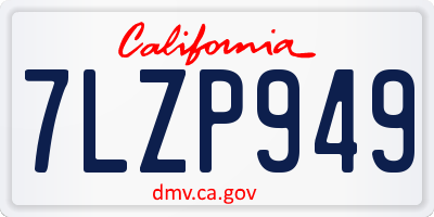 CA license plate 7LZP949