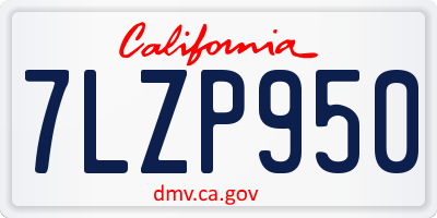 CA license plate 7LZP950
