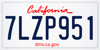 CA license plate 7LZP951