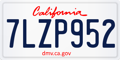 CA license plate 7LZP952