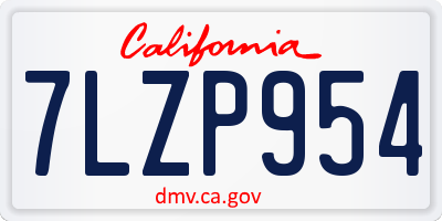 CA license plate 7LZP954