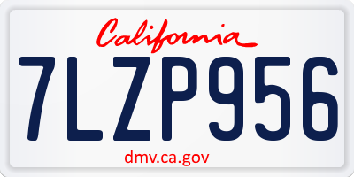 CA license plate 7LZP956