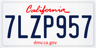 CA license plate 7LZP957