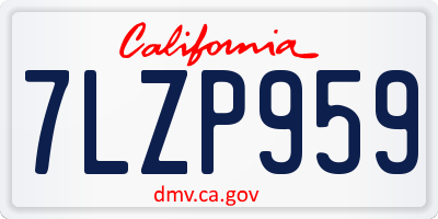CA license plate 7LZP959