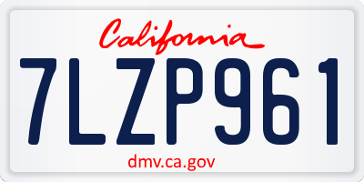 CA license plate 7LZP961