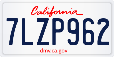 CA license plate 7LZP962