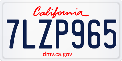CA license plate 7LZP965