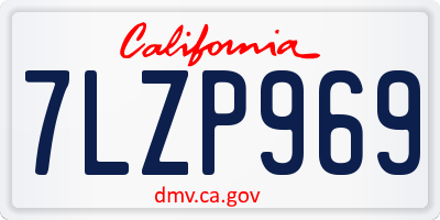 CA license plate 7LZP969