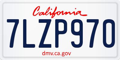 CA license plate 7LZP970
