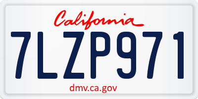 CA license plate 7LZP971