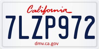 CA license plate 7LZP972