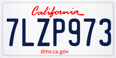 CA license plate 7LZP973