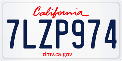CA license plate 7LZP974
