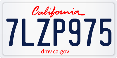 CA license plate 7LZP975