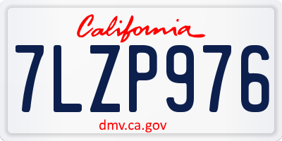 CA license plate 7LZP976