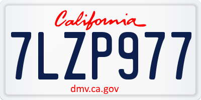 CA license plate 7LZP977