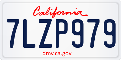 CA license plate 7LZP979